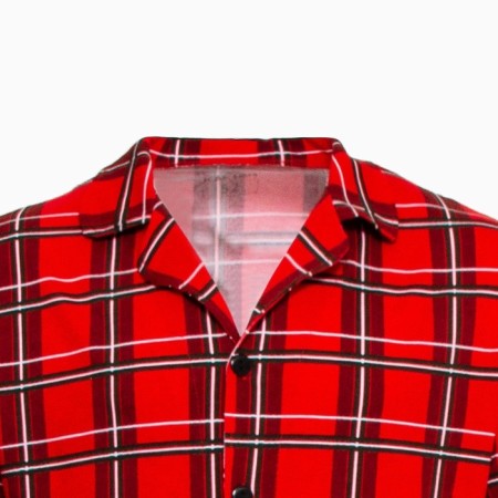 Pajama New Year's male kaftan "cage", red color, size 48-5