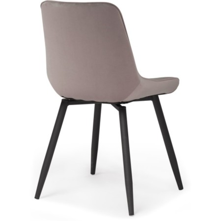 Stool on a metal frame Seda spinning metal/velor, black/latte 50x56x82 cm-5