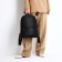 Women's backpack made of artificial leather with lightning, 2 pockets, black color