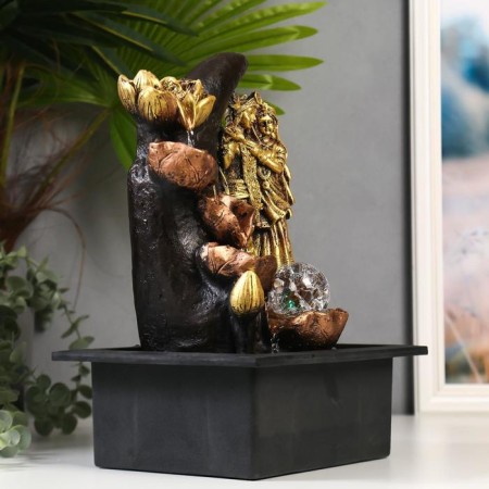 The desktop fountain from the network, the backlight "Krishna and Radha for the month" 35x20x25 cm-2