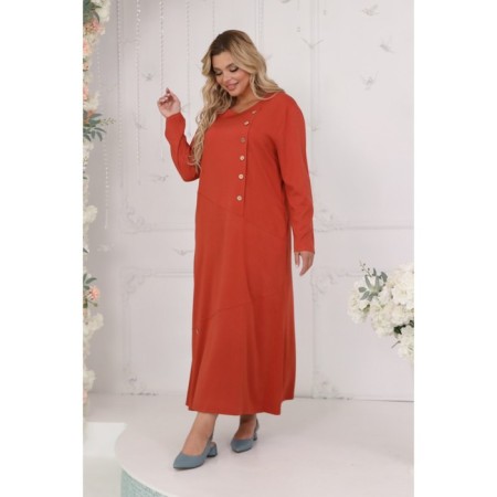 Female dress, size 48, terracotta color-9