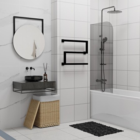 Electric towel Indigo Sparta, 400x500 mm, timer, hidden installation, black-2