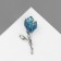 Brooch "Flower", blue color in silver