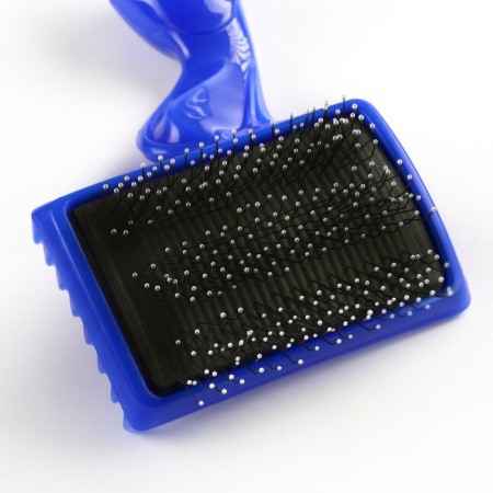 Brush - three -row pudder with drops, base 84 x 58 mm, blue-2