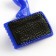 Brush - three -row pudder with drops, base 84 x 58 mm, blue