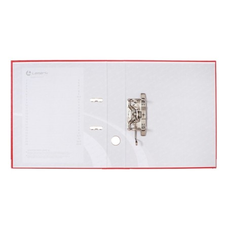 A4, 50 mm, calligrata, PVC, embossing "flax", metal edging, pocket for a spine, assembled, red, mix-10