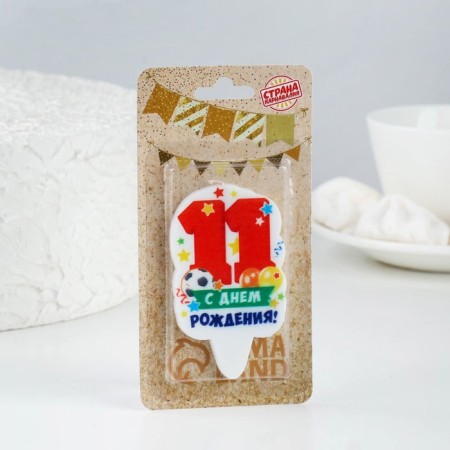 Candle for cake the number "Happy birthday" "11", 6.5 cm, mix-1