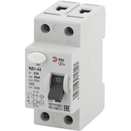 Protective shutdown device ERA PRO NO-902-33 VD1-63 2P 63A 30MA