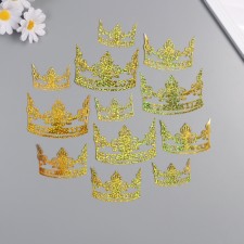 Stick paper, Tiara plastic holography gold set 12 pcs 3 sizes