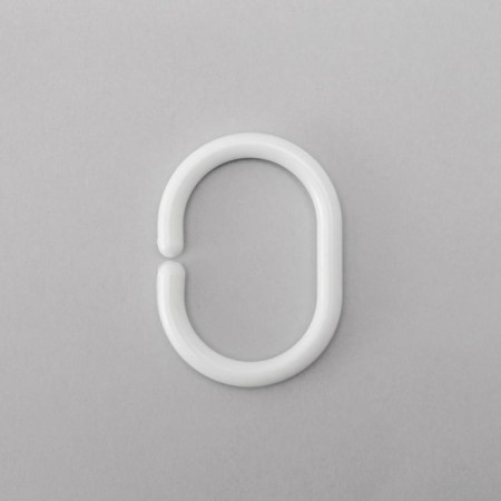 A set of rings for curtains in the bathroom, plastic, 12 pcs, white color-1