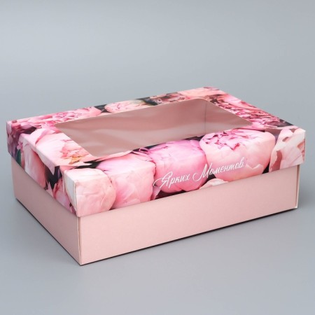 The box is folding, the lid is, “bright moments”, 21 x 15 x 7 cm with a window-1
