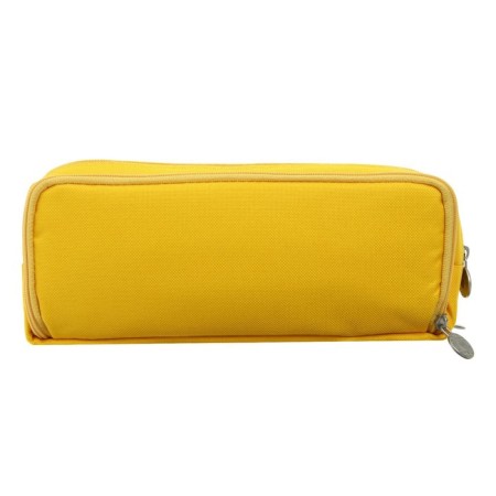 School pencil case on the zipper 3-section, yellow-3