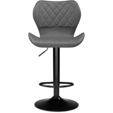 Barrier stool PORCH Metal/Eco -leather, black/gray 46x49x88 cm-1