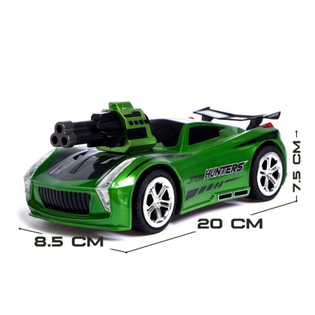 Radio controlled machine "Turbbo drift", voice control, shoots missiles, green color-1