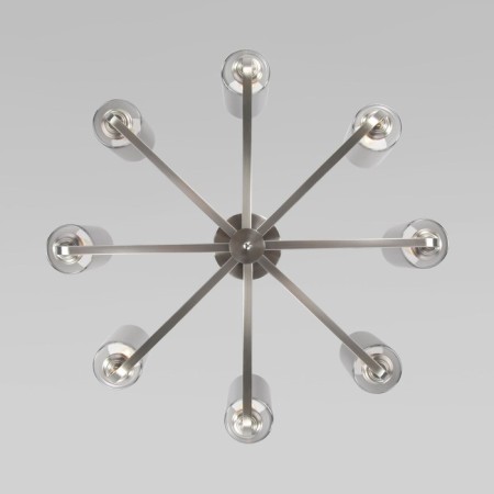 Ceiling Lamp EUROSVET Defi 60138/8, E14, 8x60W, 800x800x450 mm, Nickel color-2