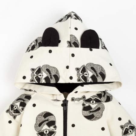 Kit: sweatshirt and pants crumb I am “raccoons”, white color, height 86-92 cm-1