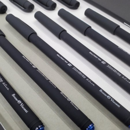 Ballpoint pen Slimwrite. Black, blue rod, node 0.5 mm-1