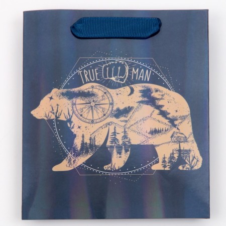 Gift Packet Laminated, packaging, “Real Man”, Rainbow Hologography, S 12 x 15 x 5.5 cm-5