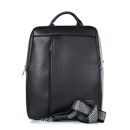 Youth backpack, artificial leather, 255x330x125 cm, black-1