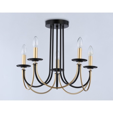 Suspended chandelier Ambrella TR9621/5 BK/CGD, E14, 5x40W D570x410 mm, black/gold-2