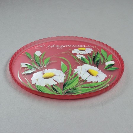 Saladnik "Happy holiday!" art painting, 28 cm, red-4