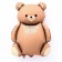 Foil ball 35 “Bear with a bow”, under the air, matte, chocolate color