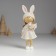 Souvenir Polystone "Girl in a hat with ears and flowers, with a lamb" MIX 5x4x15 cm