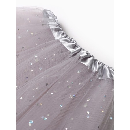 Children's skirt kaftan "stars" gray, length 30 cm-5