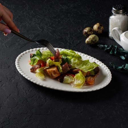 Porcelain Oval Magistro Porcelain "Tandy", 25 × 16 × 1.5 cm, white color-6