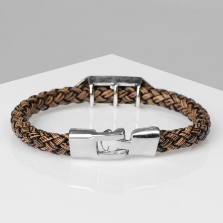 Bracelet Unisex "Style" pigtail, scorpion, brown color with black silver, 21.5 cm-2