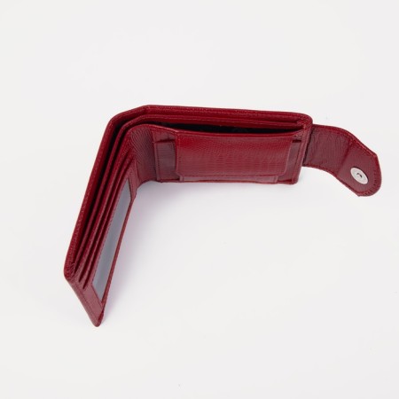 Women's wallet on magnet, red color-3