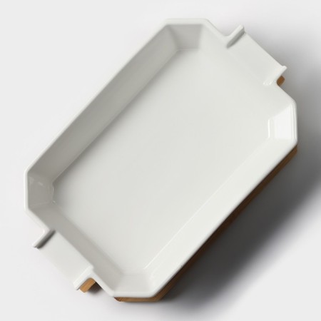 Board of heat -resistant ceramics Bellatenero, 31 × 19 × 7.5 cm, white color-4