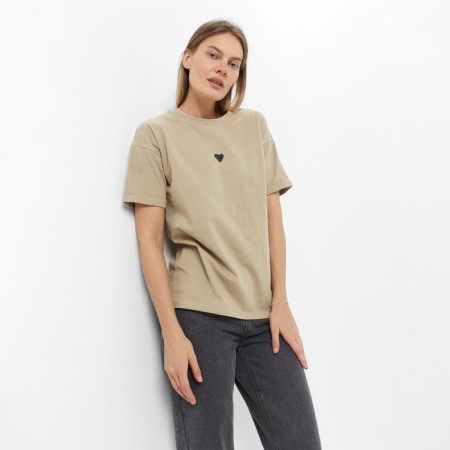 Women's T -shirt "Heart", Khaki color, size 54