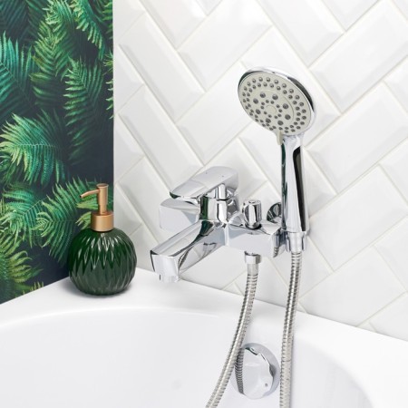 BUNE BOOOU B8215-3EH bath, pour 120 mm, shower set, brass, chrome-1