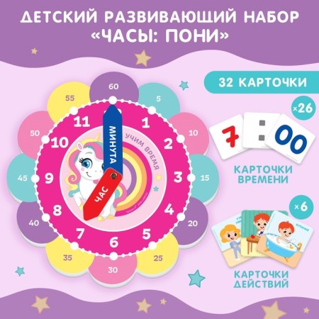 Game set for children "Studying time: ponies", 32 cards, crumb I
