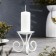 Summary "Vesel N" metal per 1 candle, 9.5x7.6 cm, white