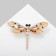 Brooch "Dragonfly" morning, color in gold