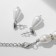 Set 3 objects: earrings, beads, bracelet "Pearls" alternation, white color in glass