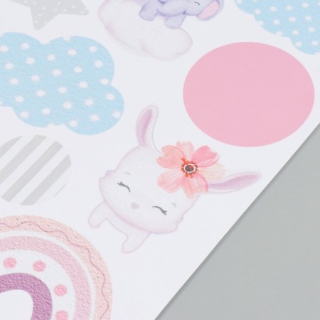 Interior color sticker "Cute animals and rainbow" 30x60 cm-4