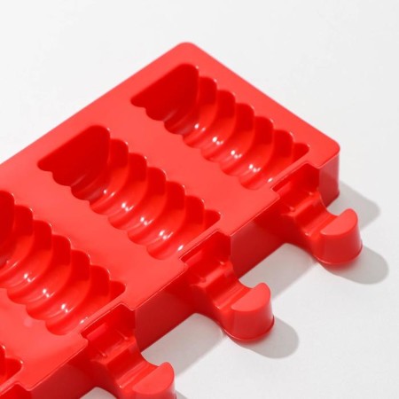 Form for ice cream shares "Monica", silicone, 19.5 × 11 cm, 4 cells (6.7 × 3.2 cm), color mix-1