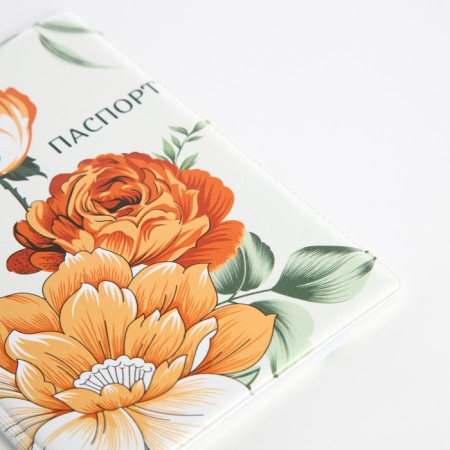 Cover for passport, beige/white color-4