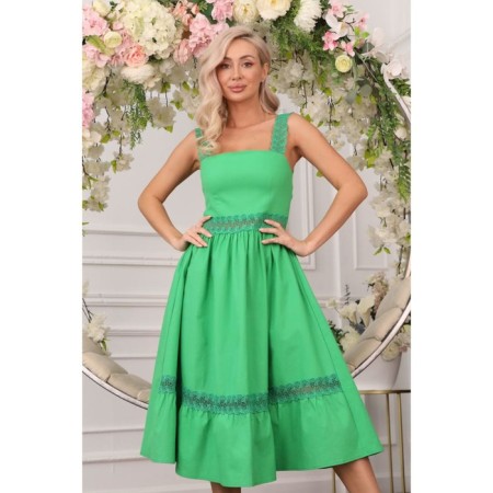 Sarafan female, size 46, green color-5