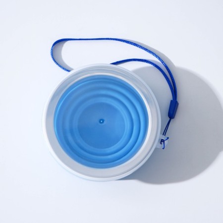 A silicone cup folding with a lid of the Aille, 200 ml, 8.5 × 9 cm, blue color-4
