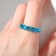 Ring "Jewelry" squares, blue color in silver, dimensionless