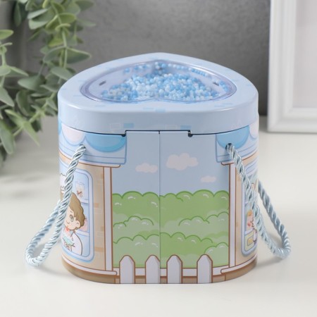Piggy bank Metal with a lock "Sweets" mix 13x12.5x12 cm-3
