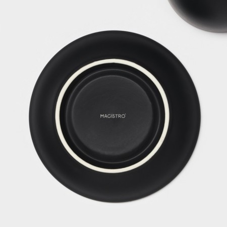 Keramic Tea Magistro Matt Black, 4 items: a cup 210 ml, 2 pcs, a saucer d = 14 cm, 2 pcs-6