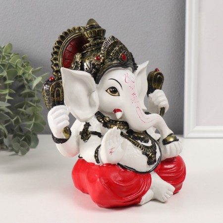 Polystone souvenir "Ganesha beige, in red trousers" 12x17.5x21 cm-1