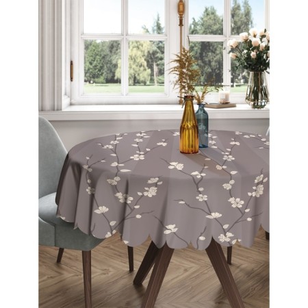 The tablecloth “shy color”, round, Saten, d = 150 cm on the table