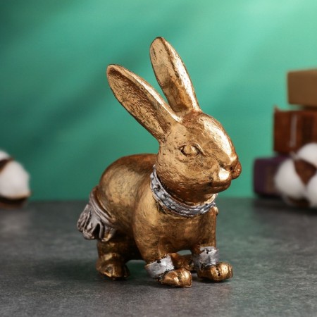 Figure "Rabbit with Cup" bronze, 15cm-1