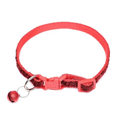 Two -layer collar with Fasteks "Glamur" 30 x 1 cm, red-1